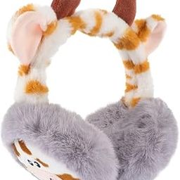 Winter Foldable Earmuffs for Girls & Women Cute Cartoon Design Knit Fluffy Fleece Outdoor Soft & Warm Ear Warmer Winter Fashion Headband-image-60