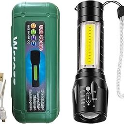 KIDBIRD Led Flashlight Rechargeable USB Mini Torch Light, Ultra Brightest Small Flash Light Handheld Pocket Compact Portable Tiny Lamp with COB Side Lantern, High Powered Tactical Travel Flashlights-37