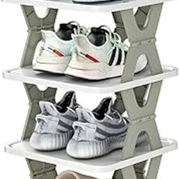 VIDORA Small Shoe Rack Without Assembly, Foldable and Saving Space, Vertical Shoe Organizer for Bedroom, Entryway, Kids, Closet, Living Room, Hallway, Small Space (4 Layer)-5