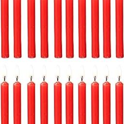 True Decor Wax 5" Red Pack Of 20 Chime/Spell/Mombati Unscented Candles || Red Candles For Stamina Good Luck Willpower And Courage || Burn Time 4 Hrs-image-49