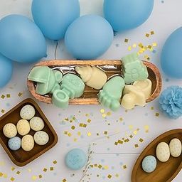 Ksma Baby Gift Hamper Candle (Vanilla Scented) Newborn Essentials Set for Boys & Girls – Baby Shower, Gift Basket, Baby Gift, Welcome Baby Candle, Adorable Gift Set (Blue)-image-20