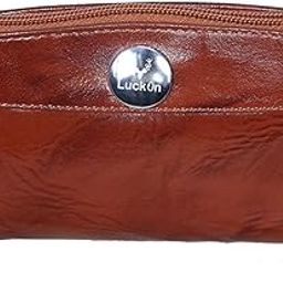 LuckOn Batwa Women's Genuine Leather Small HandBag Purse, Hand Coin Purse for Ladies Size (L 5.50 x 3.50 H) INCH (TAN)-20