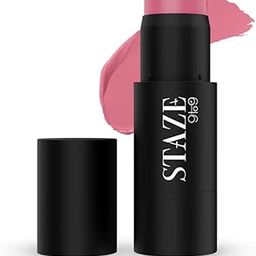 Staze 9to9 Cheek Me Out Multipurpose Blush Stick Tint | On The Go Lip + Cheek + Eye Makeup | Highly Pigmented + Blendable | 12Hrs Long Stay | Natural, Creamy Finish | Travel-Friendly | 02 Bite | 6g-10