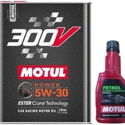 Motul 300V Power Racing 5W30 100% synthetic ester core hign performance engine oil 2L with Petrol System Clean Plus(200ml) Combos For Car and SUV-image-70