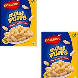 PODARAN Millet Puffs Pack of 2 | Baked Millet Healthy Snacks | Low Calorie Snacks | Baked Snacks for Weight Watchers | Kids Snacks | Jowar Puffs | No Palm Oil | Healthy Snacks for Adults-image-64
