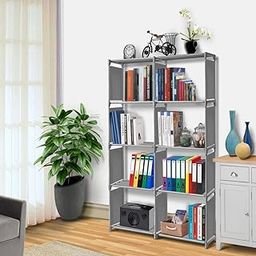 Jaffix Book Self – 8 Layer Portable Book Shelf, Kids Books Racks for Home Plastic, Bookshelf for Home, Book Shelves, Book Stand, Book Organizer, Book Rack for Study Room/Library(Plain Grey, 8 Cases)-18