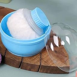 New Round Soft and Gentle Puff for Babies- Baby Powder Puff with Box Holder –1 Count (Assorted Color)-image-39