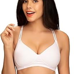 Women's Cotton Lightly Padded Wire Free Non-Wired T-Shirt Bra-image-75