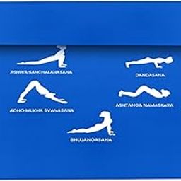Grip Yoga Mat | 36 x 75 Inches | 12mm Thick | Surya Namaskar Design | Blue Color | Anti-Slip | Home & Gym | Men & Women-image-93