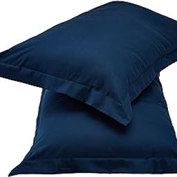 Amazon Brand - Solimo Elegant Navy Blue Pillow Covers | Brushed Cotton | 144 TC | Solid Pattern | 43 cm x 69 cm | Set of 2 (Navy Blue)-9