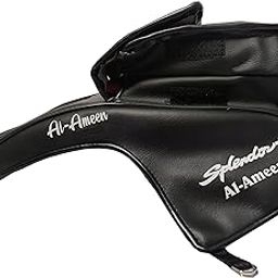 Al Ameen Splendor Plus Tank Cover Black Colour / 2 Zipped Compartment / 11 cm Expandable Compartment with Hook and Loop Fastener/Splendor Plus Logo-image-46