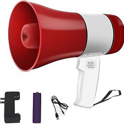 Megaphone Speaker 30-W Portable Horn Recorder Player Bluetooth PA System ABS Plastic - 1 Pc-23