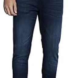 the indian garage co Men's Slim Fit Mid Rise Solid Mid-Rise Stretchable Jeans-picture-0