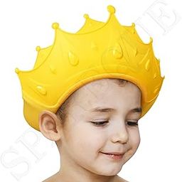 Baby bath Shower Cap,Bath Visor hat for Eye and Ear wash Protection,Adjustable Silicone Bathing Crown Waterproof Shampoo hat for Washing Hair, Shower Bathing Protection Bath Cap for Toddler, Baby, Kids, Children-image-94