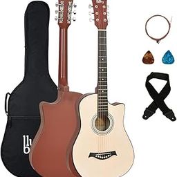 BLUEBERRY VIP-382-Natural, Acoustic Guitar, Cutway Innovative design With Bag, Belt, String Set And 2 Picks -(Size: 38 Inch)-picture-10
