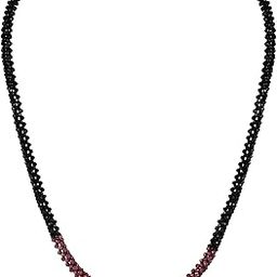 3 Layered Natural Garnet & Black Spinel Gemstone Beaded Necklace For Women's & Girl's, Wedding Gift-image-42