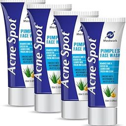 Acne Spot Face Wash for Pimples (60ml x Pack of 2) | Salicylic Acid & Glycolic Acid Formula | Clears Acne, Removes Excess Oil & Dirt | Gentle Cleanser-image-62