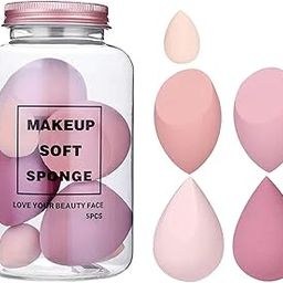AISHU Makeup Sponge Set Beauty Blender Set with Egg Case, Soft Sponge For Liquid Foundation,Creams and Powders,Latex Free Wet and Dry Makeup(4Big + 1Mini-5Pcs set) (MULTICOLOUR) With Plastic Dabba-image-58