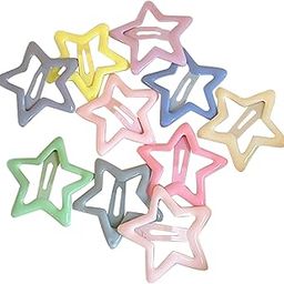 Star Hair Clip 10Pcs Mini Snap Hair Clips Star Clips Cute Hair Accessories Non-slip Metal Snap Barrettes Star Shape Hair Pin for Baby Toddler Girls Kids Women Hair Styling Accessories (MULTI) (Multi Silver)-image-20