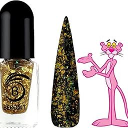 Beromt Holo Chunky Morning Rays (Reflective Gold) Nail Polish | Holographic micro-flakes twinkle - BNP213-image-4