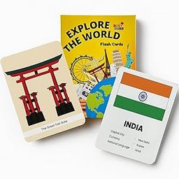 Busy Bubb - Explore The World Flash Cards for Kids | 36 Countries with Flags, Capitals, Currency, Language & Famous Monuments | Age 3-6 Years | Made in India | BIS Approved-24