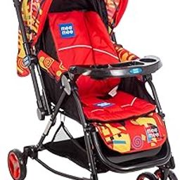 Mee Mee Baby Stroller/Pram for 0-3 Years with Spacious Storage, Reversible Handlebar, 5-Point Harness & Cushioned Seat (Red)-7