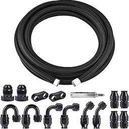 EVIL ENERGY 8AN PTFE Fuel Line Kit 20FT, AN8 E85 Braided PTFE Fuel Hose Line Black PTFE Hose Kit-image-28