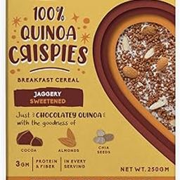 Pink Harvest Farms 100% Quinoa Crispies Breakfast Cereal || Chocolatey Quinoa with Jaggery, Cocoa, Almond & Chia Seeds || Gluten Free, 100% Vegan || No Maida, No Wheat, No Sugar - 250gm-66
