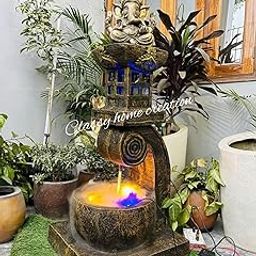 Classy Home Creation god Figure Water fountauin New Antique Ganesh Fountain for Home Decor Big Size 4 feet| Water Fountain for Garden, Home, Office | Big Size Fountain with led Light (Multicolour)-image-61