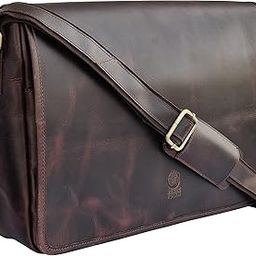 RUSTIC TOWN Leather Laptop Bag for Men - 16" Messenger Crossbody Bag - Ideal for Office, College & Travel - Durable Shoulder Bag - Gift for Men-image-3