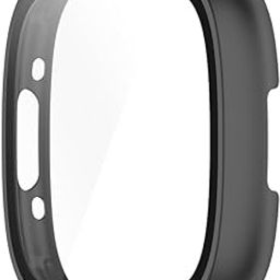 T TECLUSIVE Slim Curved Protective Case Cover with Tempered Glass Compatible for Fitbit Versa 4 / Versa 3 / Sense 2 | Shockproof 360 Degree Protection Hard Case for Versa 4/3 / Sense 2 (Black)-image-33