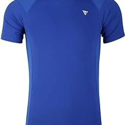 Men's Training T-Shirt Workout Fitness Clothes Compression Tight Shirt 2XL | Clothing Shoes & Accessories | Mens Clothing | Underwear | 1 Piece T-Shirt Blue-image-2