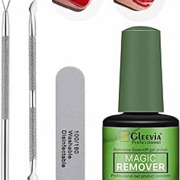 Gleevia Professional Nail Polish Remover Kit 15ml – Quickly Removes Soak-Off Gel Polish, UV Art Nail Lacquer, No Damage to Nails, 3-Minute Removal Combo Kit (15ml)-0