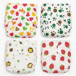 Zingle Leakage-Proof Advanced Cloth Diapers for Babies, High Absorbent Cotton 4 Reusable Diaper and 4 Insert Pad, Washable Cloth Diaper, 0-3 Years, (5-18kg), Freesize, Adjustable, Reduces Rash-image-92