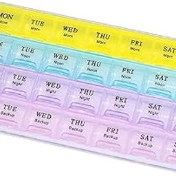 Mopslik 7 Days Pill Box Organizer 4 Times a Day with Moisture-Proof 28 Cell Medicine Planner Container for Vitamins Tablets BPA Free Reminder Storage (Pack Of 1)-image-4