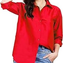 Cotton Shirt for Womens | Womens Solid Spread Collar Full Sleeve Stylish Shirt-21