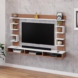 FURNEASER Steven Engineered Wood Wall Mount TV Unit/TV Stand/TV Cabinet/TV Entertainment Unit/Set Top Box Stand (Ideal for 55 Inch) (Exotic Teak & White)-image-41