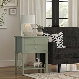 GF Furniture Sheesham Wood Nightstand, Small End Table for Bedroom, Bed Side Table with Drawers, Bedside Table, Small Night Stands for Bedrooms, Wooden Storage Stand Cabinet (Pale Green)-18