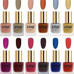 Volo Velvet Dull Matte Bold Colors Nail Polish Combo in Wholesale Rate(Light Peach, Sand Nude, Nude, Metallic Coral, Metallic Silver, Metallic Golden, Magenta, Maroon 96 ml) Pack of 12-image-34