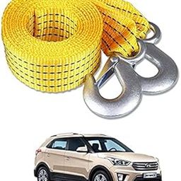 Znee Smart Premium Heavy Duty 4M Long Tow Belt ||Car Tow Cable || 3 Ton Towing Strap Rope || with Dual Heavy Duty Forged Hooks || Yellow Color ||Hyundai Creta-image-59
