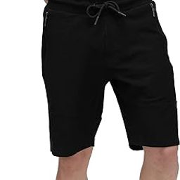 Men's Cotton Blend Black Bermuda Shorts with 6 Pockets-17