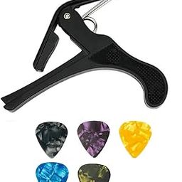SG Musical - Guitar Accessories - - Alloy Guitar Capo, Quick Change Capo For Acoustic Guitar, Trigger Guitar Capo for Acoustic Guitar, Electric and Ukulele Capo, Capo and Picks Combo-image-23
