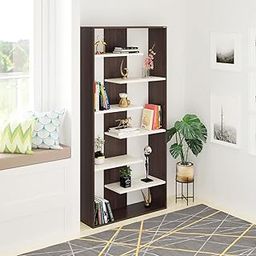 BLUEWUD Maxelle Engineered Wood Bookshelf Cabinet Book Rack Organizer with Shelves for Decor Display, Cabinet Floor Standing for Home Library (Wenge & White)-13