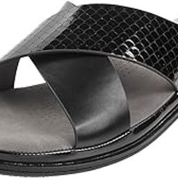 Women Synthetic Leather Cross Strap Comfort Slip-on Sandal-picture-18