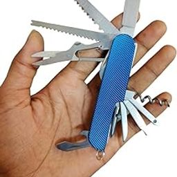 Multi-Functional Portable Pocket Utility 15 in 1 All in One Tools Wire Cutter Pliers Bottle Opener Screwdriver Set - Stainless Steel & Aluminium Handle - Blue & Silver-1