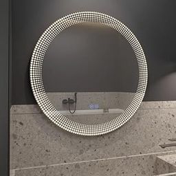 Artessa Modern Backlit Round LED Mirror with Defogger, Dimmer-Option, 3-Colour, Led Mirror for Bathroom, Mirror for Home (60 x 60 CM)-image-17