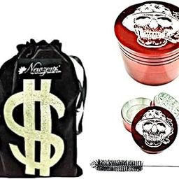 Herb Crusher (Grinder 50mm/4 Parts) Skull Designed Grinder Incl. Velvet Pouch & Grinder Cleaner-image-97