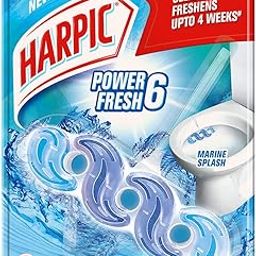 Harpic Power Fresh 6 Toilet Cleaner Rim Block, Marine Splash - 35 g | Cleans & Freshens Upto 4 Weeks-picture-14