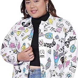 Toko Twill Printed Plus Size Women Jacket-image-5