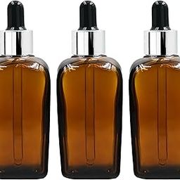 Happy Packaging 100ML Amber Square Empty Glass Bottle | Glass Dropper | Silver Sleeve | Silcon Black Teat | Refillable | Leak Proof For Essential Oils | DIY Perfumes | DIY serums (3)-15